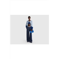 United Colors of Benetton Kadın Lacivert Çiçek Desenli Bol Kesim V Yaka Hırka 123P108RE601T-852