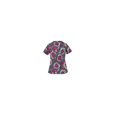 UA Splash of Flowers Black Print Scrub Top