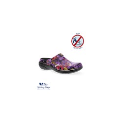 Spring Step Women's Professional Purple Multi Floral Kilkenny Clog