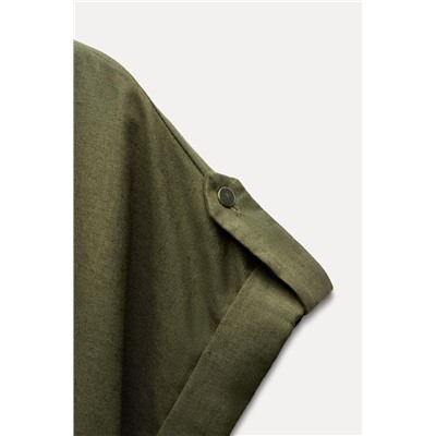 LINEN-BLEND MINI SHIRT DRESS