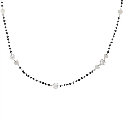 Lange Damen Kette mit Herz-Anhängern
