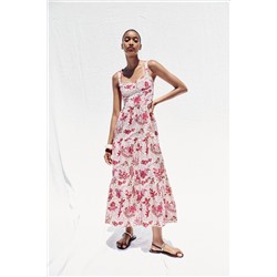 PRINTED MIDI CUT-OUT DRESS