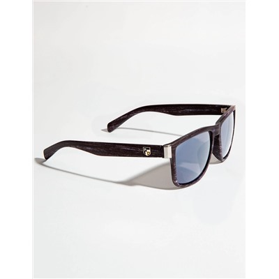 MEN'S RECTANGULAR WOOD FRAME SUNGLASSES