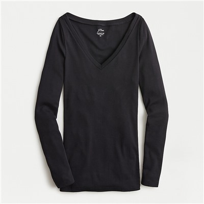 Slim perfect long-sleeve V-neck T-shirt Item AH208
