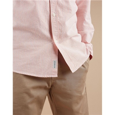 Pocket Striped Oxford Shirt, Men, Orange