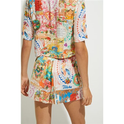 Pantalón short hawaiano lúrex