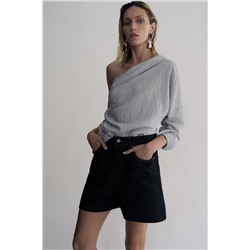 ZW COLLECTION MID-RISE DENIM BERMUDA SHORTS