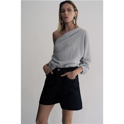 ZW COLLECTION MID-RISE DENIM BERMUDA SHORTS