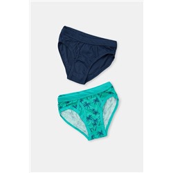 Dagi Yeşil Lacivert Erkek Çocuk Palmiye Empirme 2'li Slip C01100037