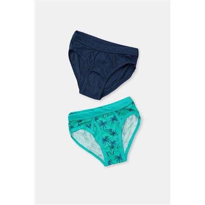 Dagi Yeşil Lacivert Erkek Çocuk Palmiye Empirme 2'li Slip C01100037