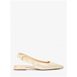 Darrington Metallic Crackled Leather Flat