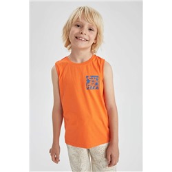 Erkek Çocuk Oversize Fit Bisiklet Yaka Pamuklu Penye Atlet