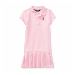 Pleated Cotton Polo Dress