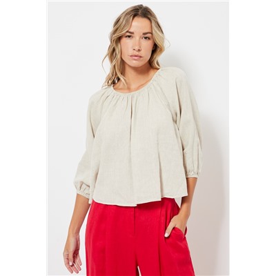 Blusa de lino - Marfil