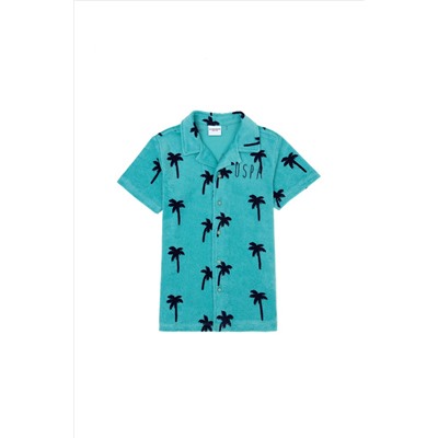 Erkek Çocuk Mint Yeşili Oversize Gömlek