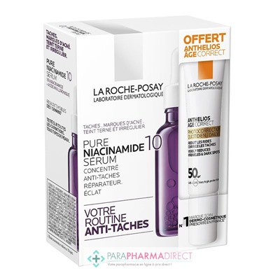 La Roche Posay Pure Niacinamide 10 Sérum 30ml + Anthelios Age Correct 15ml OFFERT