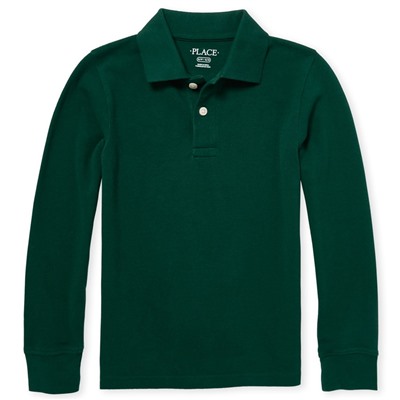 TwitterFacebookPinterest Boys Uniform Long Sleeve Pique Polo