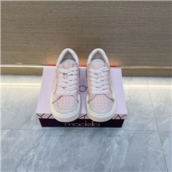 Женские спортивные туфли на толстой подошве (натуральная кожа)