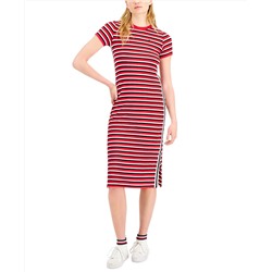 Tommy Jeans Rib Stipe Midi Dress