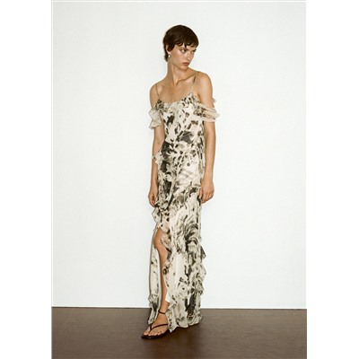 Vestido volantes animal print