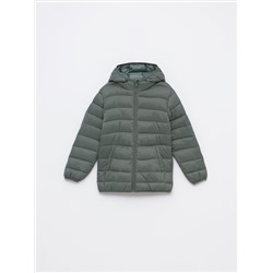LIGHTWEIGHT HOODED PUFFER JACKET