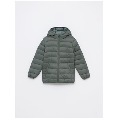 LIGHTWEIGHT HOODED PUFFER JACKET