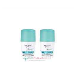 Vichy Déodorant Anti-Transpirant Anti-Traces Blanches & Jaunes 48h Bille 2x50mlLot  × 2