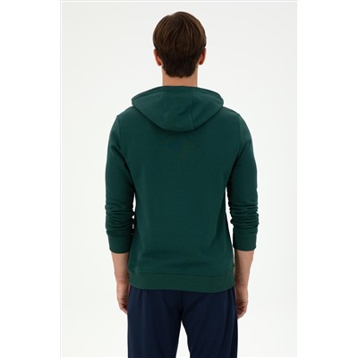 Erkek Koyu Yeşil Basic Sweatshirt