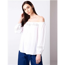 Beyaz Crop Top Bluz