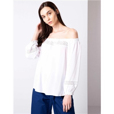 Beyaz Crop Top Bluz