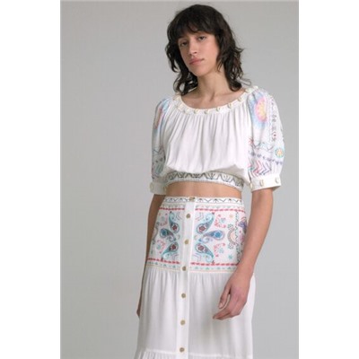 Falda larga paisley