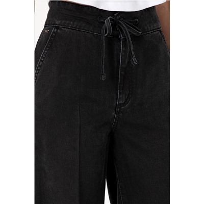 Kadın Siyah Loose Fit Jean Pantolon