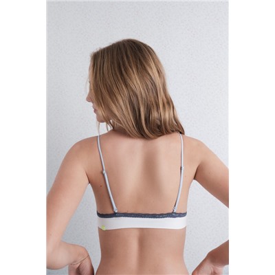 Sujetador seamless pointelle blanco
