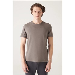 Avva Erkek Antrasit %100 Pamuk Nefes Alan Bisiklet Yaka Standart Fit Normal Kesim T-shirt E001000