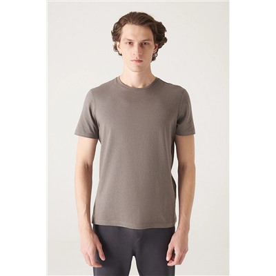 Avva Erkek Antrasit %100 Pamuk Nefes Alan Bisiklet Yaka Standart Fit Normal Kesim T-shirt E001000