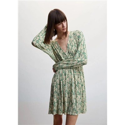 Vestido floral textura -  Mujer | MANGO OUTLET España