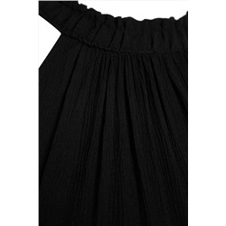 Siyah Halter Yaka Dokuma Elbise TBBSS23AH00207