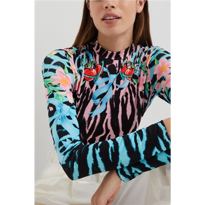 Body slim animal print