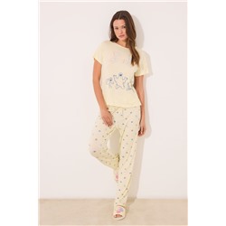 Pijama largo viscosa soft touch amarillo "Barrio Sésamo"