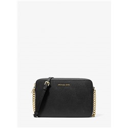 Michael Kors Outlet Jet Set Large Saffiano Leather Crossbody Bag