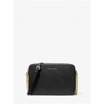 Michael Kors Outlet Jet Set Large Saffiano Leather Crossbody Bag
