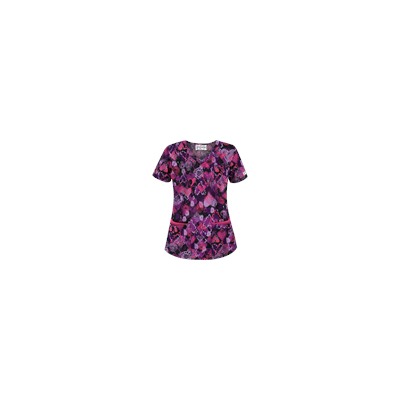 UA Bohemian Heart Black Print Scrub Top