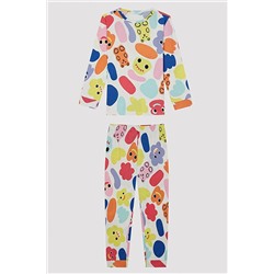 Penti Kız Çocuk Cratures Termal Beyaz Pijama Takımı TYCFK5JJJN169403794373169