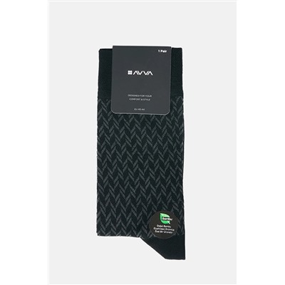 Avva Erkek Siyah Desenli Bambu Soket Çorap A32y8521 A32Y8521