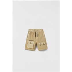 FADED PLUSH UTILITY BERMUDA SHORTS