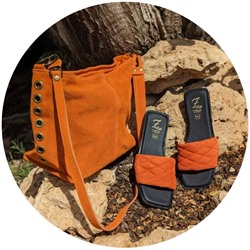Ab.Zapatos 3420 MANDARINA+PELLE- TRESIS (500) naranja АКЦИЯ