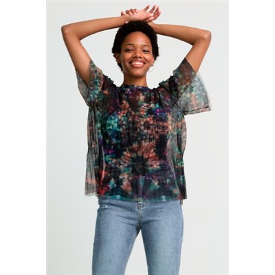 Camiseta rejilla tie-dye