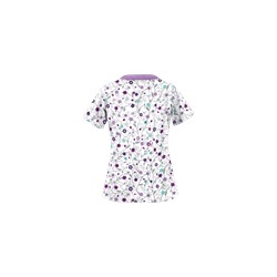 UA Flower Patch White Print Scrub Top