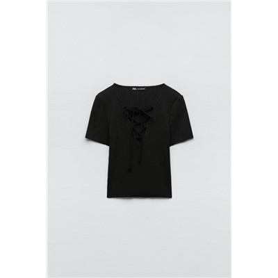 RIBBED TOP WITH TIED DETAIL