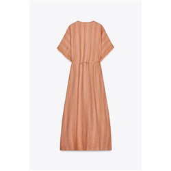 ZW COLLECTION 100% LINEN MULTI-POSITION KAFTAN DRESS